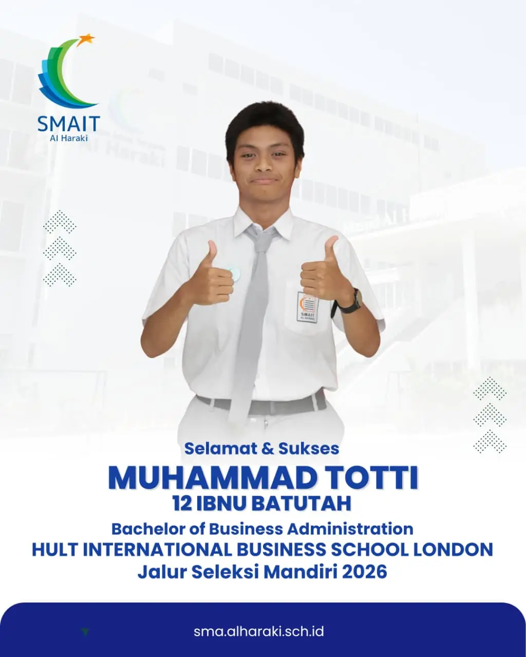 Siswa SMAIT Al Haraki Lulus 7 Universitas Luar Negeri 2026 - Muhammad Totti dan Farishya Tsabitha Divia Angkatan IVSOLIS